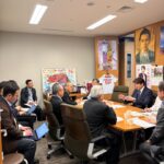 北海道農協米対策本部の樽井本部長、柏木ホクレン副会長、宮本開発公社副理事長がお見えになりました。